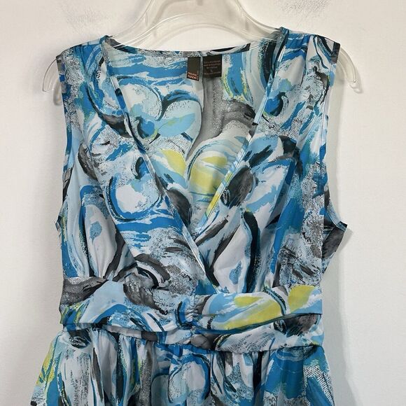 Sere‎ Nade Top L Sleeveless Smocked Waist Hanky Hem Summer Party Cocktail Blouse - Picture 4 of 11